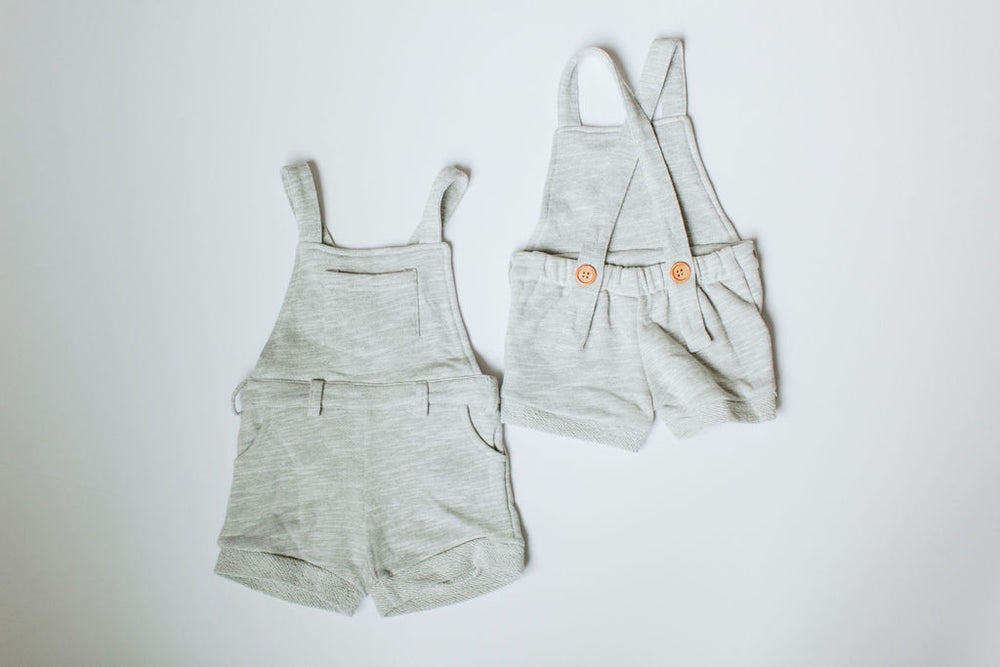 ONLY 2 LEFT! // Short Overalls // Heather Grey