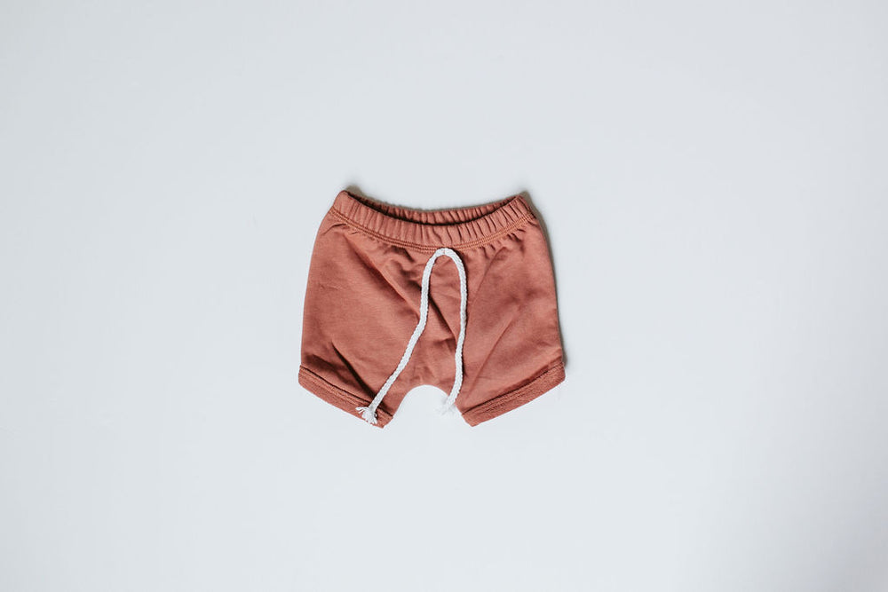 Curved Hem Harem Shorts // Terracotta
