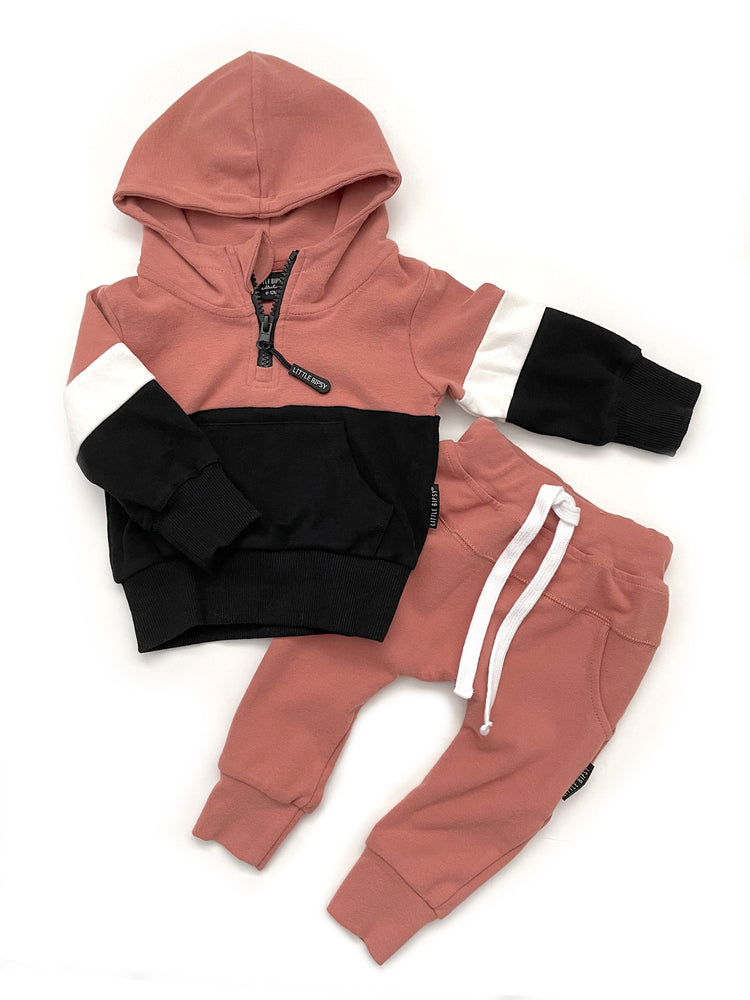 Color Block Hoodie // Toasted Berry