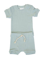 Ribbed Two-piece Short Set // Sea