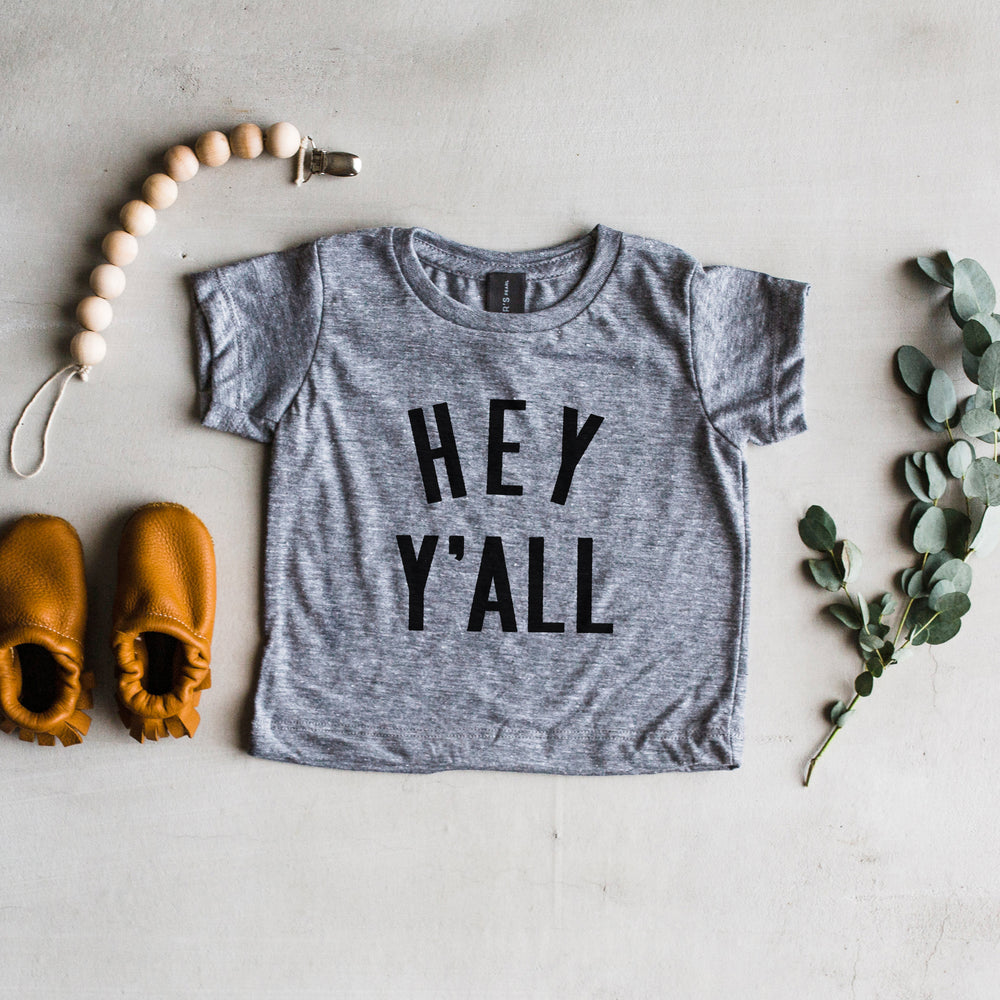 "Hey Y'all" Tee // Grey