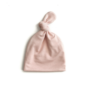 
                
                    Load image into Gallery viewer, Top Knot Baby Hat // Blush Pink (0-3 months)
                
            