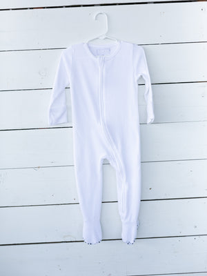 Organic Thermal Zip Footie // White