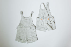 
                
                    Load image into Gallery viewer, ONLY 2 LEFT! // Short Overalls // Heather Grey
                
            