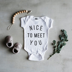"Nice To Meet You" Bodysuit // White
