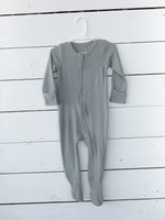 Organic Thermal Zip Footie // Neutral Gray