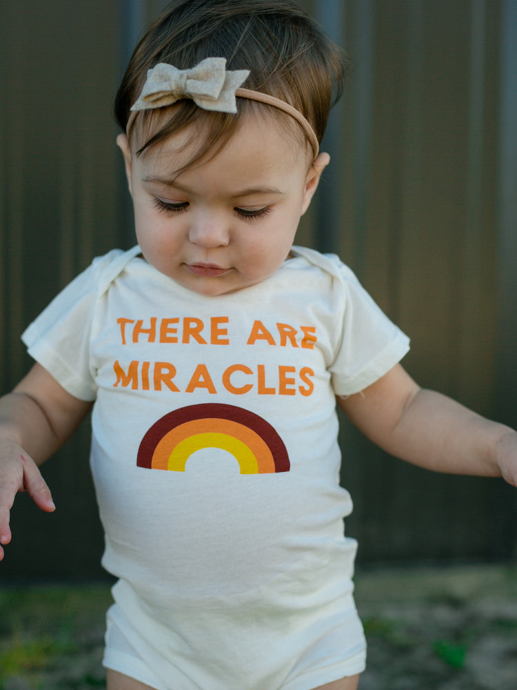 NEW! "There Are Miracles" Organic Onesie // Cream