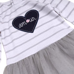 Tutu Dress with Grey Mesh and Heart Patch