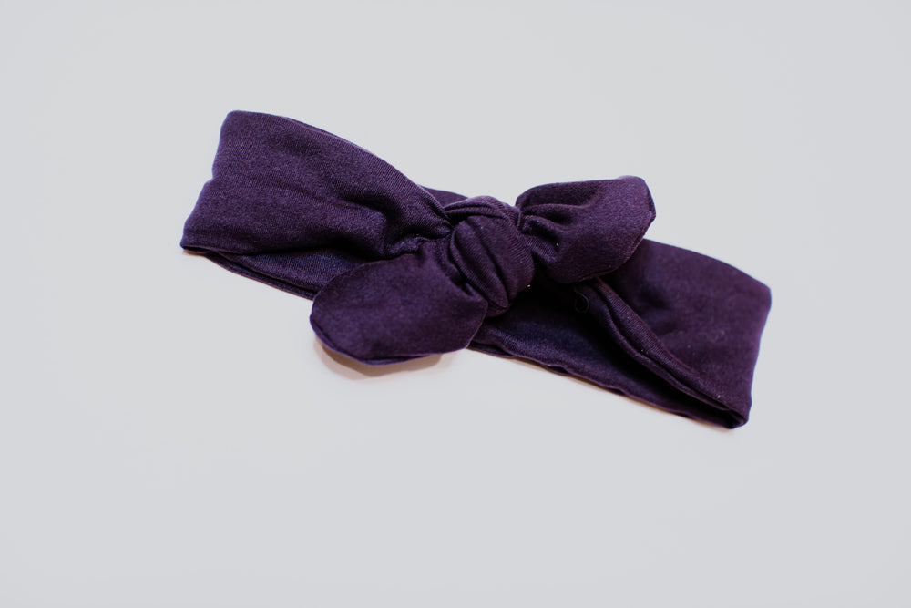 Knot Bow Headband // Eggplant