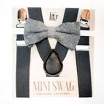 Bow Tie & Suspenders Set // Gray
