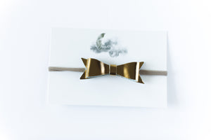 Leather Bow Headband // Gold