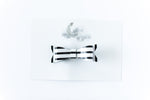 Leather Bow Clip // Black & White Stripe