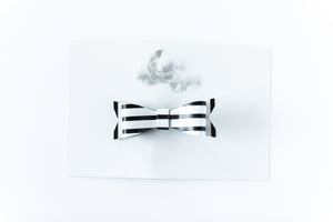 Leather Bow Clip // Black & White Stripe