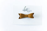 Leather Bow Clip // Mustard