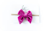 Velvet Bow Headband // Pink