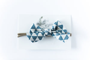 Headband // Pale Blue & White Triangles