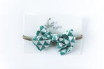 Headband // Pale Green & White Triangles