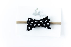 Headband // Black & White Polka Dot