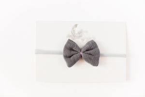 Gauze Bow Headband // Grey