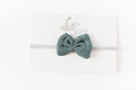 Gauze Bow Headband // Blue-Grey