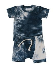 Tie Dye Two-piece Short Set // Navy