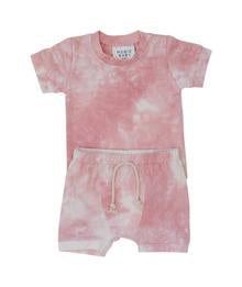 Tie Dye Two-piece Short Set // Pink