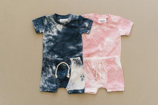 Tie Dye Two-piece Short Set // Navy