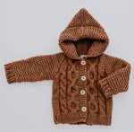 Knit Hooded Coat Sweater // Pecan