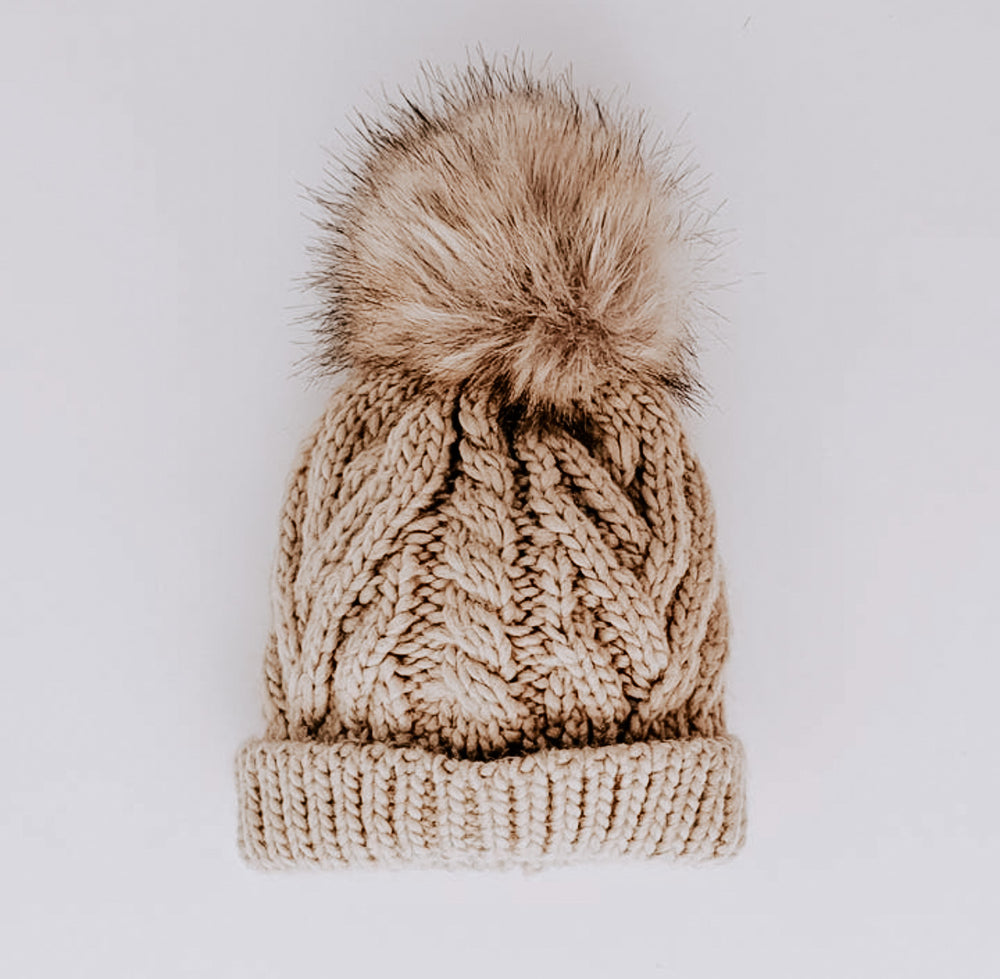 Knit Pom Pom Beanie // Pop Birch