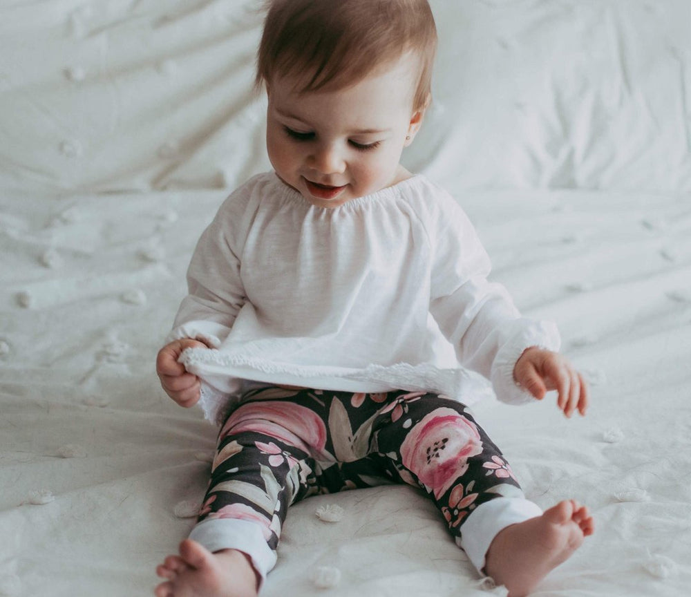 Charcoal Floral Leggings