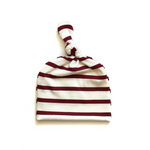 Top Knot Baby Hat // Ruby Red & Cream (0-3 months)