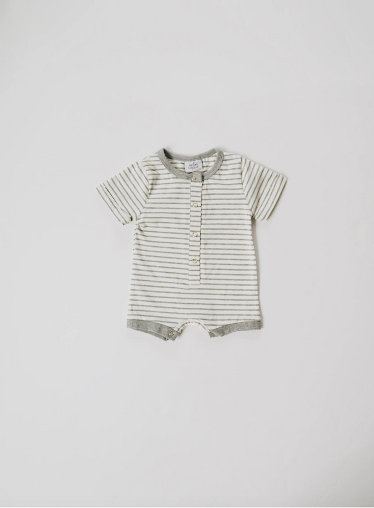 Shortie Romper // Gray Stripe