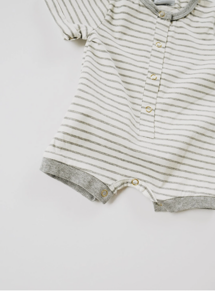 Shortie Romper // Gray Stripe