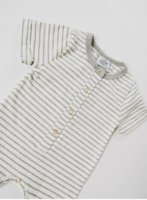Shortie Romper // Gray Stripe