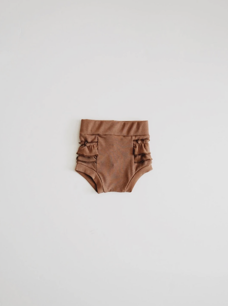 Ribbed Ruffle Bloomer // CHOCOLATE