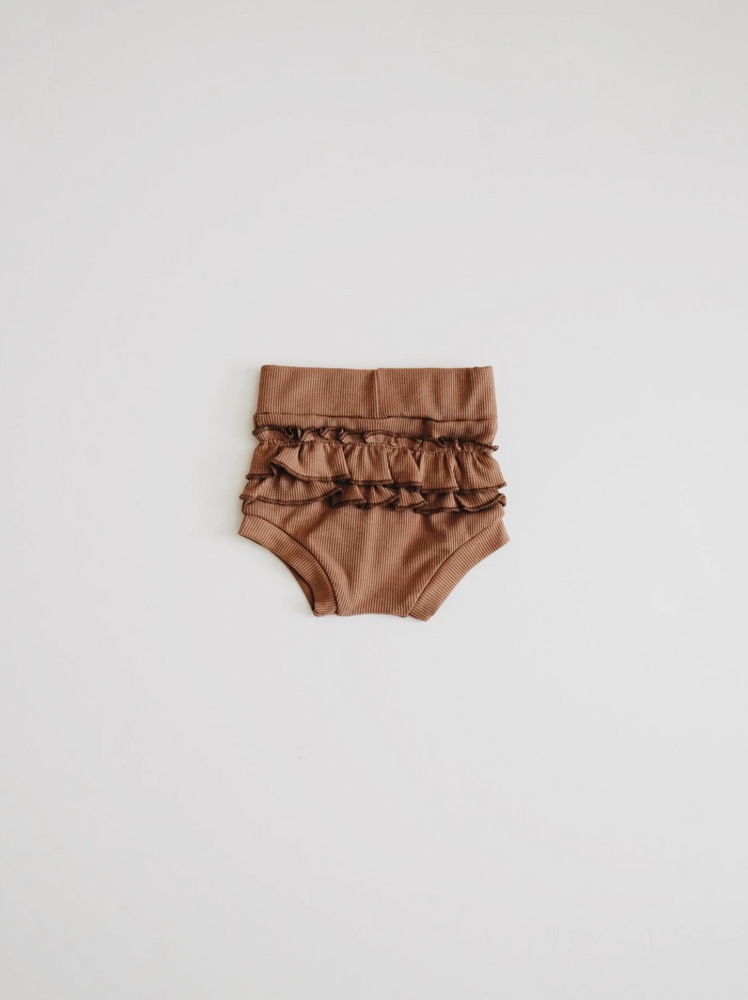 Ribbed Ruffle Bloomer // CHOCOLATE