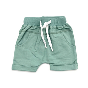 Rolled Harem Shorts // Seafoam Grey