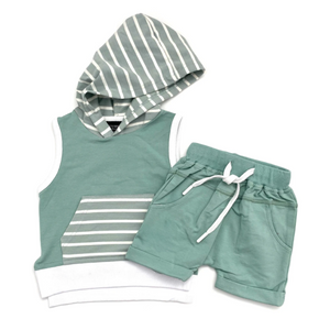 Rolled Harem Shorts // Seafoam Grey