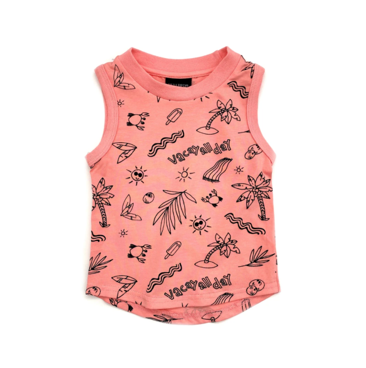 Vacay All Day Graphic Tank // Pink Coral