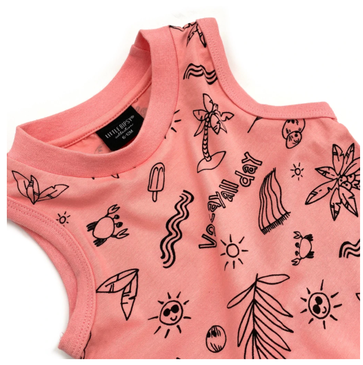 Vacay All Day Graphic Tank // Pink Coral