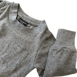 Long Sleeve Pocket Tee // CHARCOAL