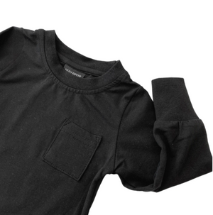 Long Sleeve Pocket Tee // BLACK