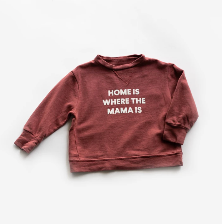 
                
                    Load image into Gallery viewer, &amp;quot;Home is Where the Mama Is&amp;quot; Sweatshirt // Rust
                
            