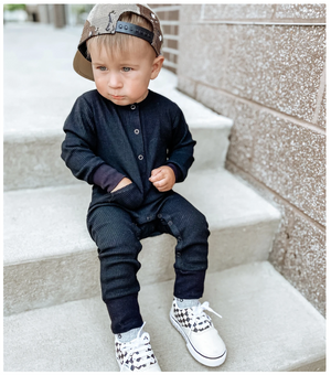 Thermal Romper // Black // 18-24 Month