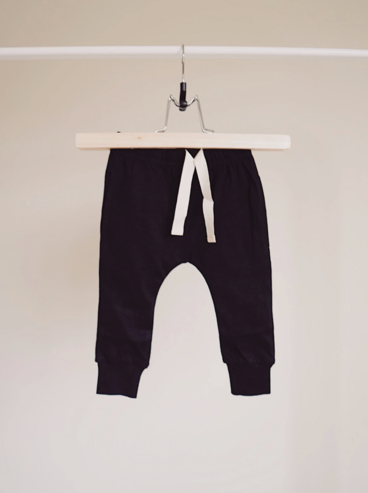 Brushed Cotton Joggers // Black