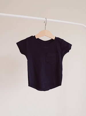 Ribbed Pocket Tee // Black