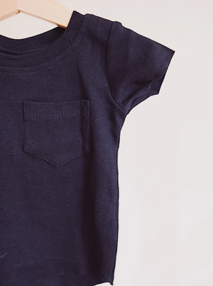 
                
                    Load image into Gallery viewer, Ribbed Pocket Tee // Black
                
            