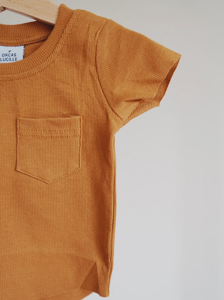
                
                    Load image into Gallery viewer, Ribbed Pocket Tee // Autumn Maple
                
            