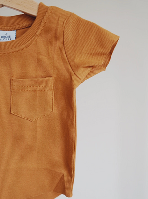 Ribbed Pocket Tee // Autumn Maple