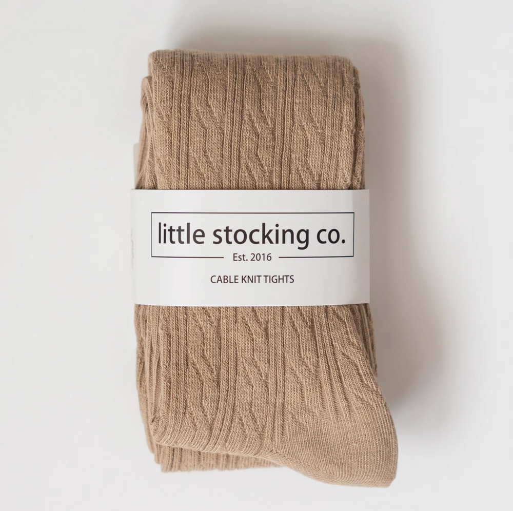 
                
                    Load image into Gallery viewer, Cable Knit Tights // Oat
                
            